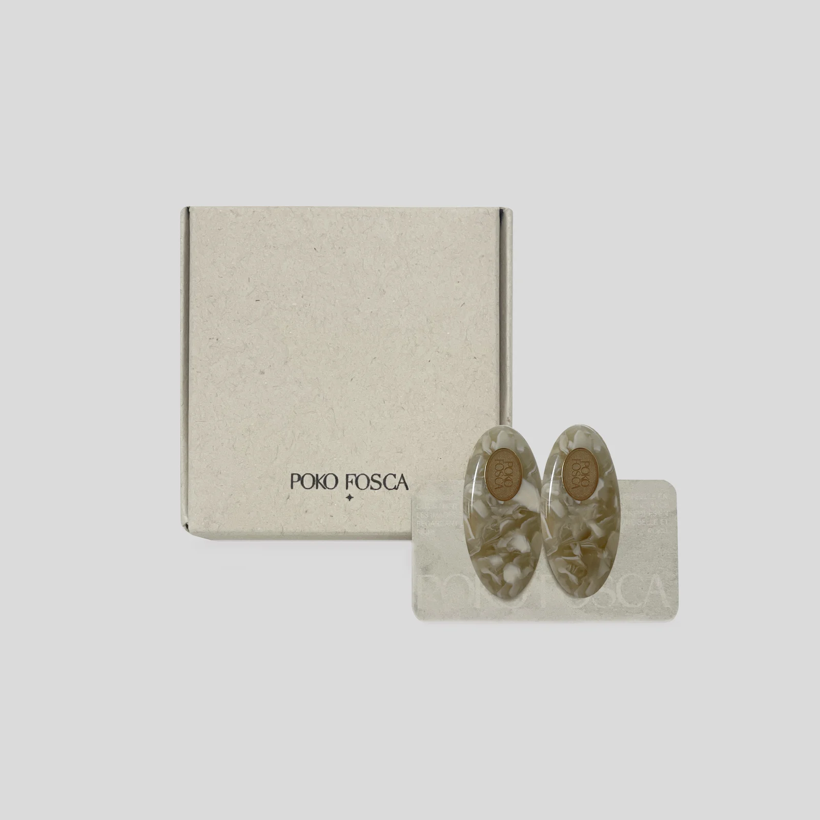 MINI HAIR PIN (MARBLE IVORY)