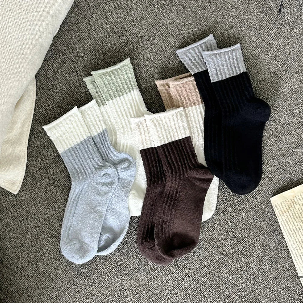 Bagel 超細纖維 Rolltop 色 撞色 襪 5color