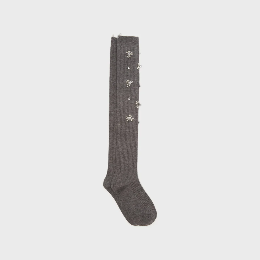 Crystal knee socks(grey)_DSLAA26503GRY