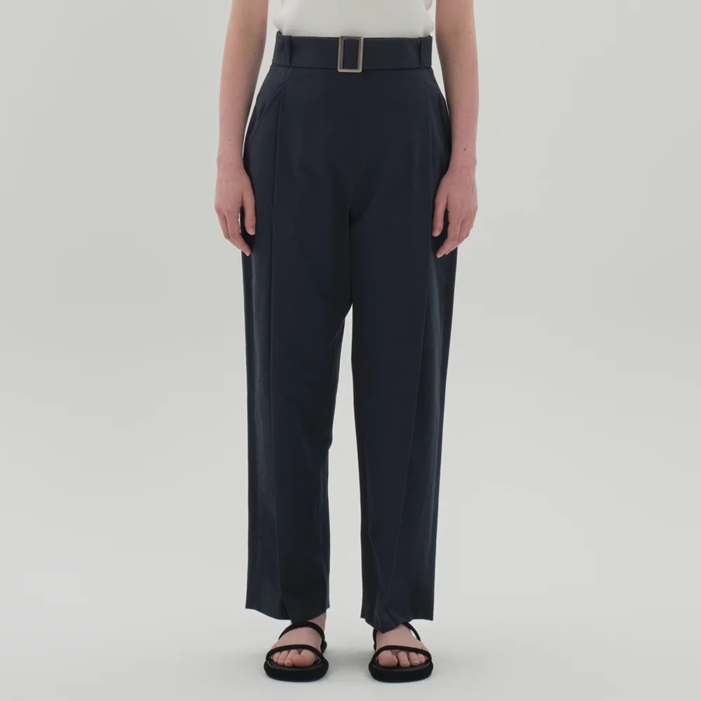 belted round pants_hush navy