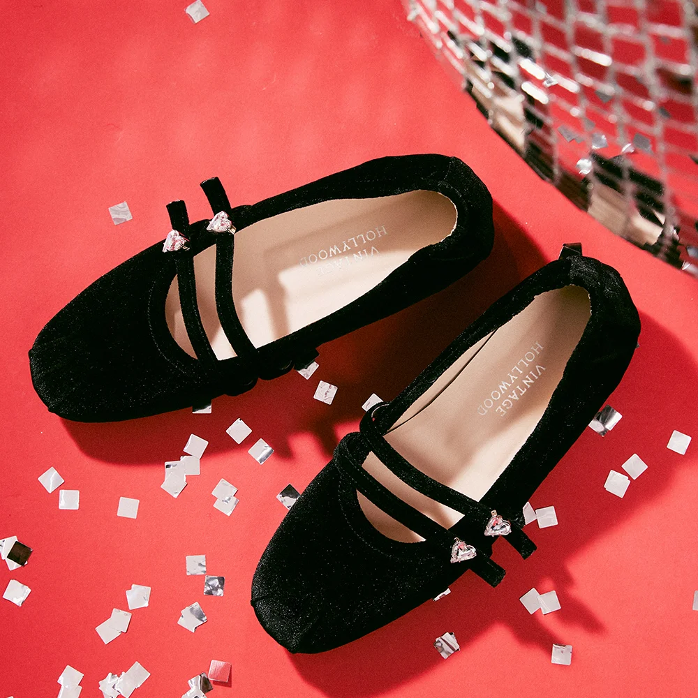 Heart Stone Velvet Maryjane Shoes_VH249OSO001M