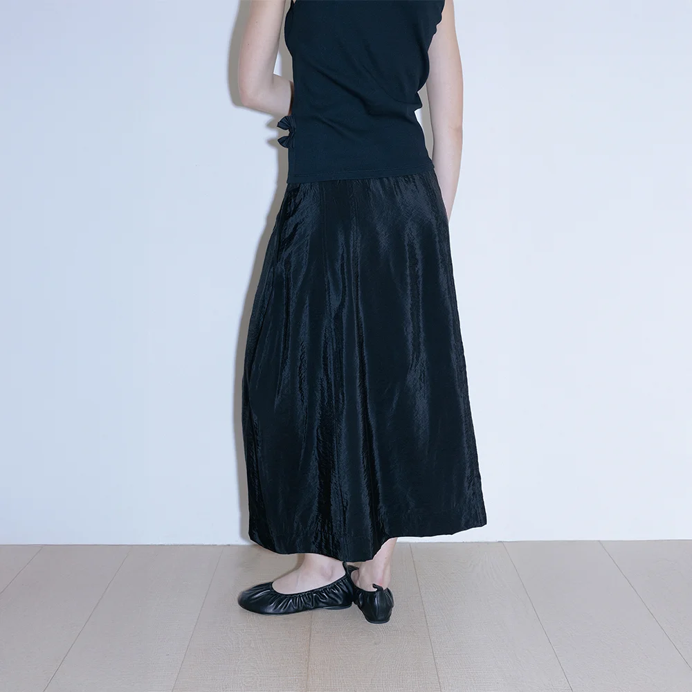 Balloon Midi Skirt (Black)_氣球 中長 半身裙
