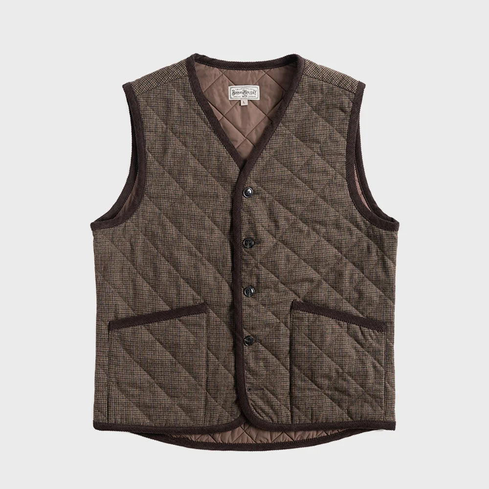 12 WOOL QUILTED VEST (brown)