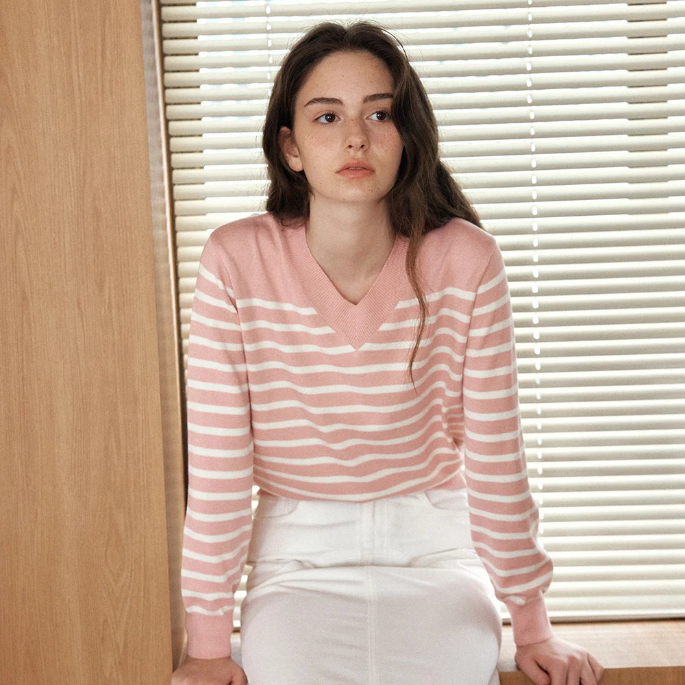 LINE STRIPE KNIT_PINK