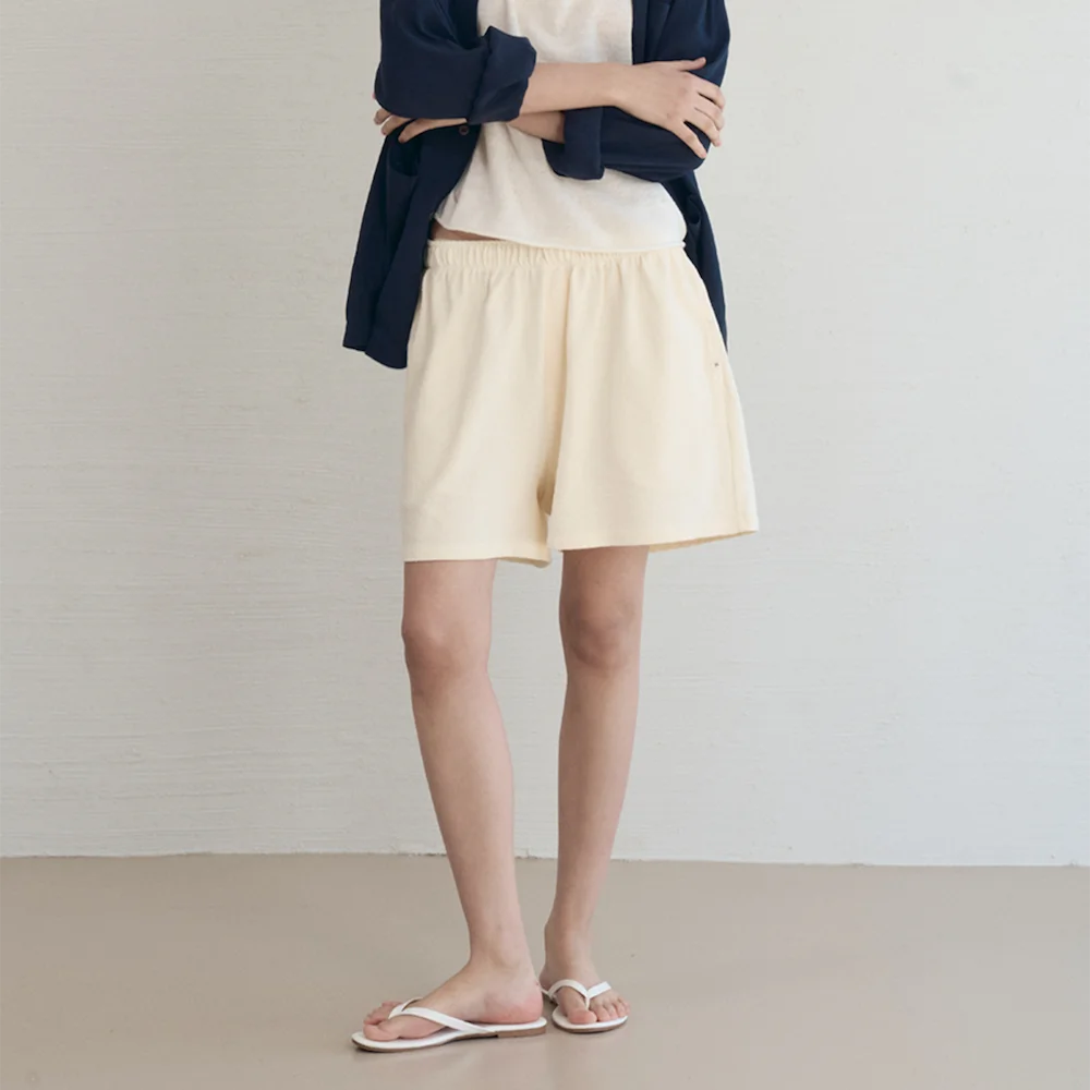 French Terry Lounge Shorts_Ecru