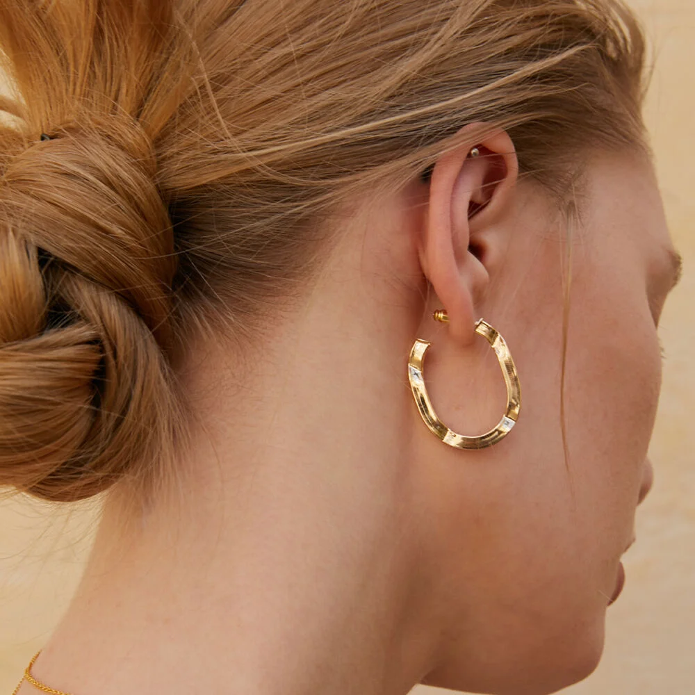 Bamboo hoop earrings