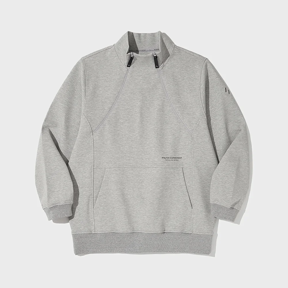 DOUBLE HALF ZIP SWEATSHIRT_MELANGE_WOL092