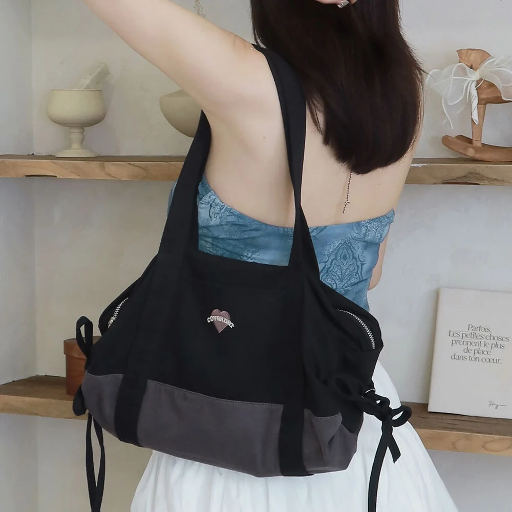 Cloverheart 蝴蝶結 旅行袋 Black