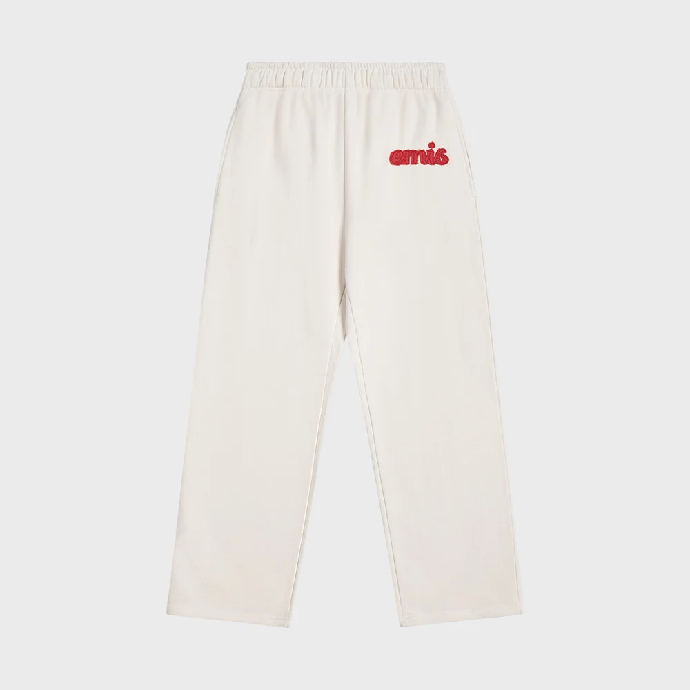 COLOR-BLOCK APPLIQUE JOGGER PANTS-IVORY