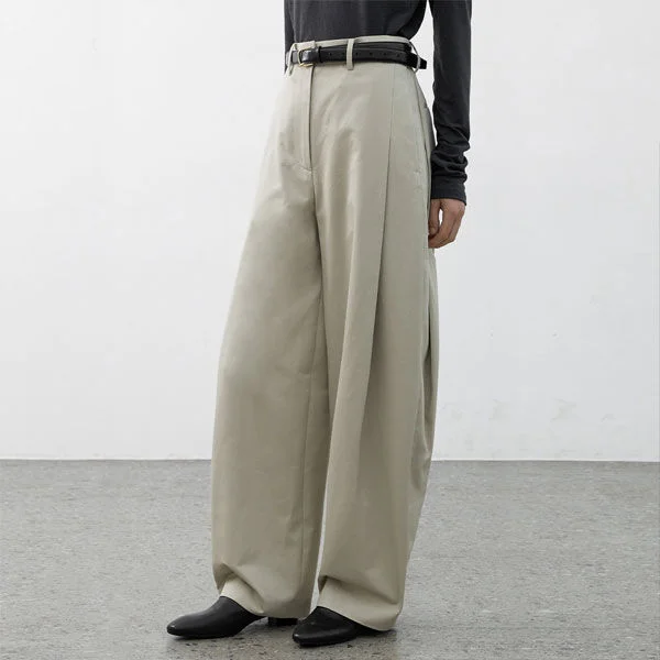 CHINO VOLUME CURVED TUCK PANTS(PT-5708)