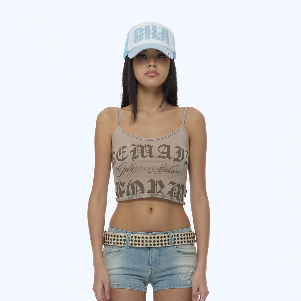 RAW CUT-OFF CROP TANK TOP_BEIGE
