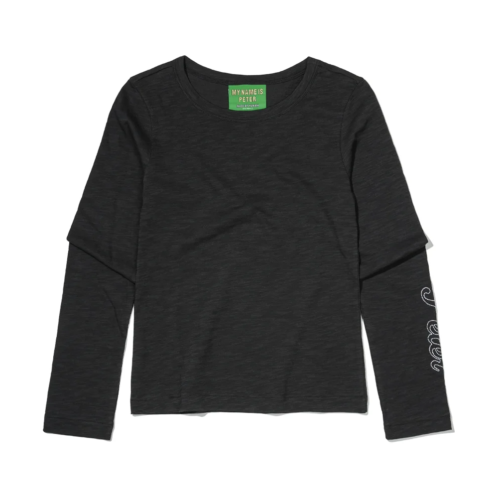 (W) PETER LONG SLEEVE T-SHIRT - CHARCOAL