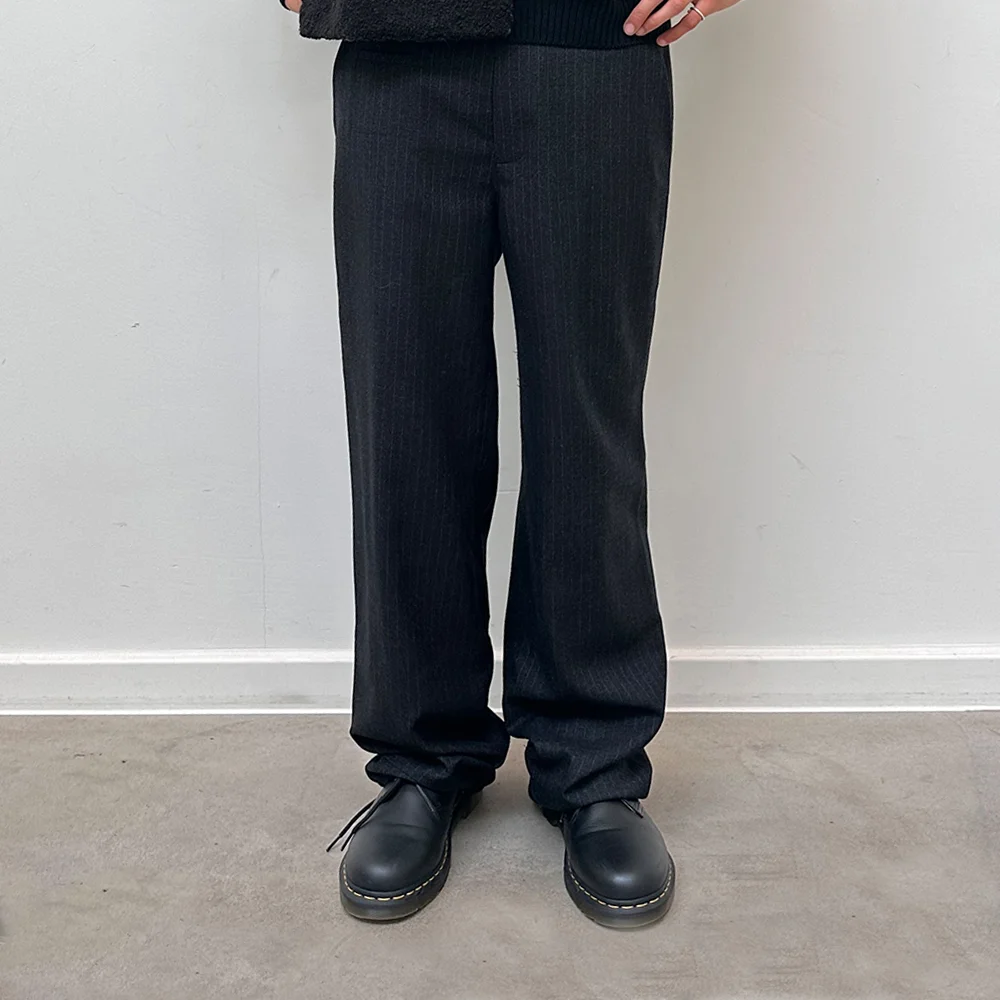DETAIL POINT STRIPE TROUSER FOR MEN IN BLACK