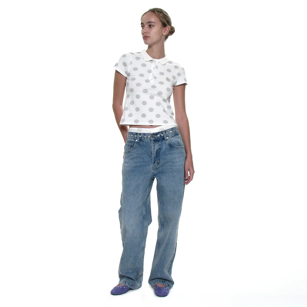 METAL POINTED WAIST JEANS_LIGHT BLUE