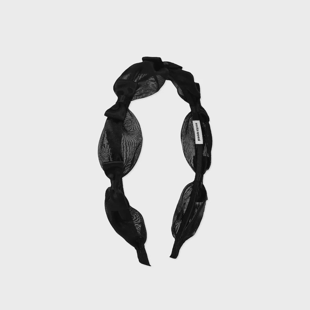 ribbon hair band organza black