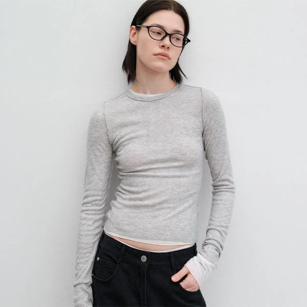 AN INTERLOCK LONG SLEEVE SLIM TEE (T-7172)