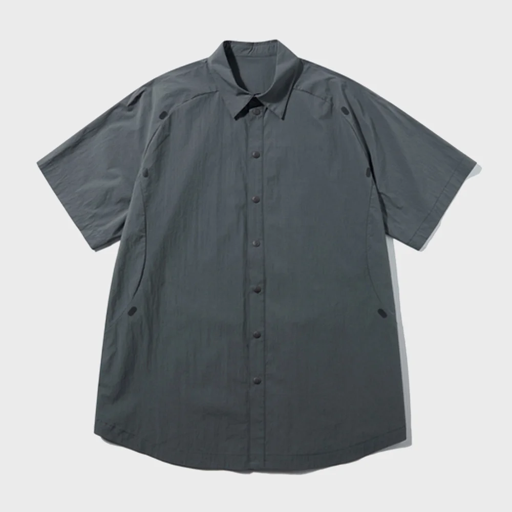 LIGHT REFLECTION POINT HALF SHIRTS_Charcoal