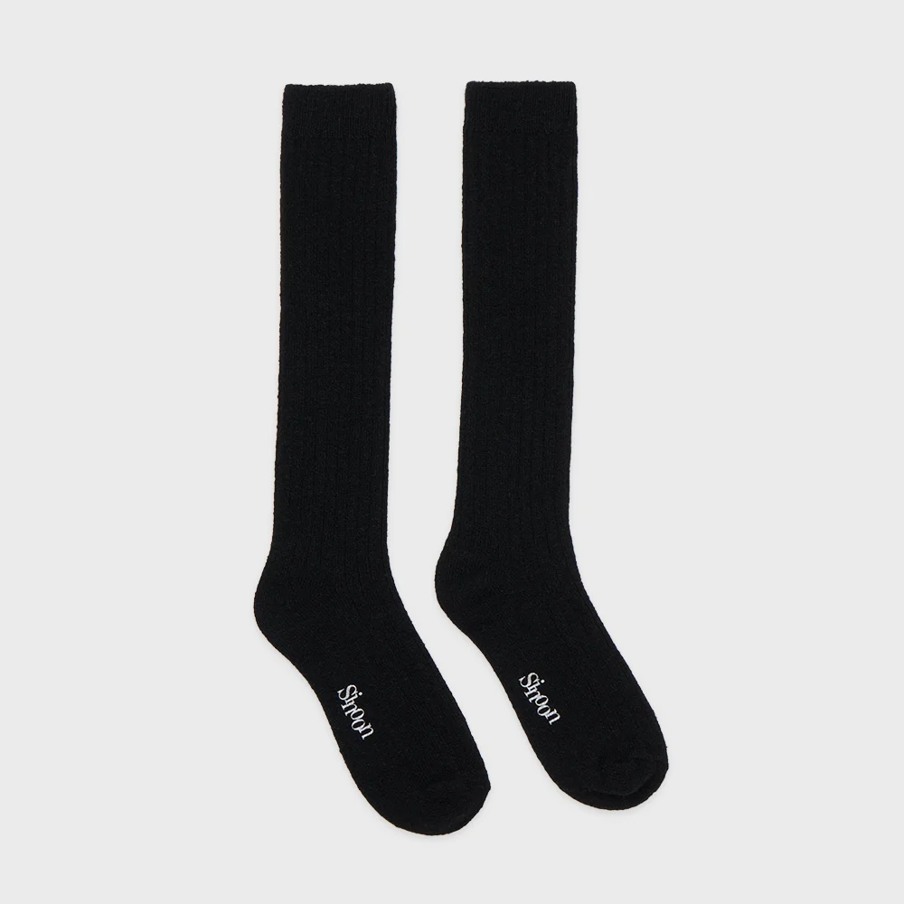 WOOL BLEND CREW SOCKS (Black)