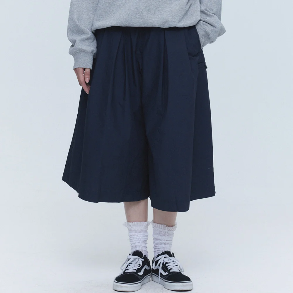 女裝 寬版 半身裙 褲子 (海軍藍)