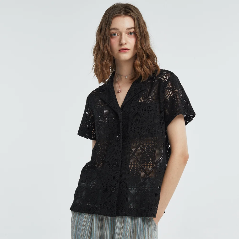 Punching Open Collar Shirt