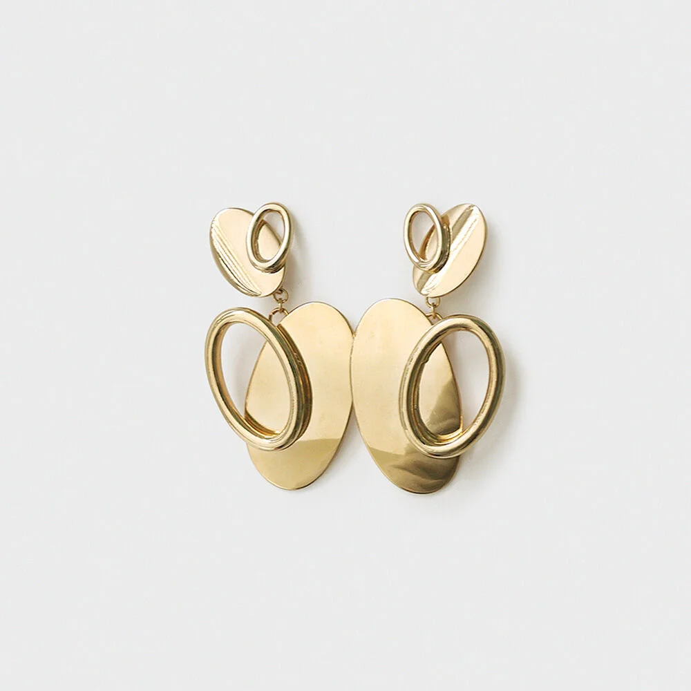 double heart motif earring