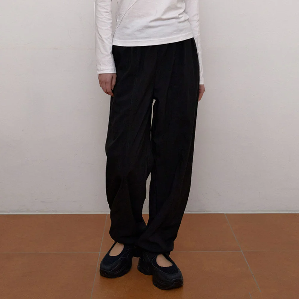 Nylon Line String Pants (Black)