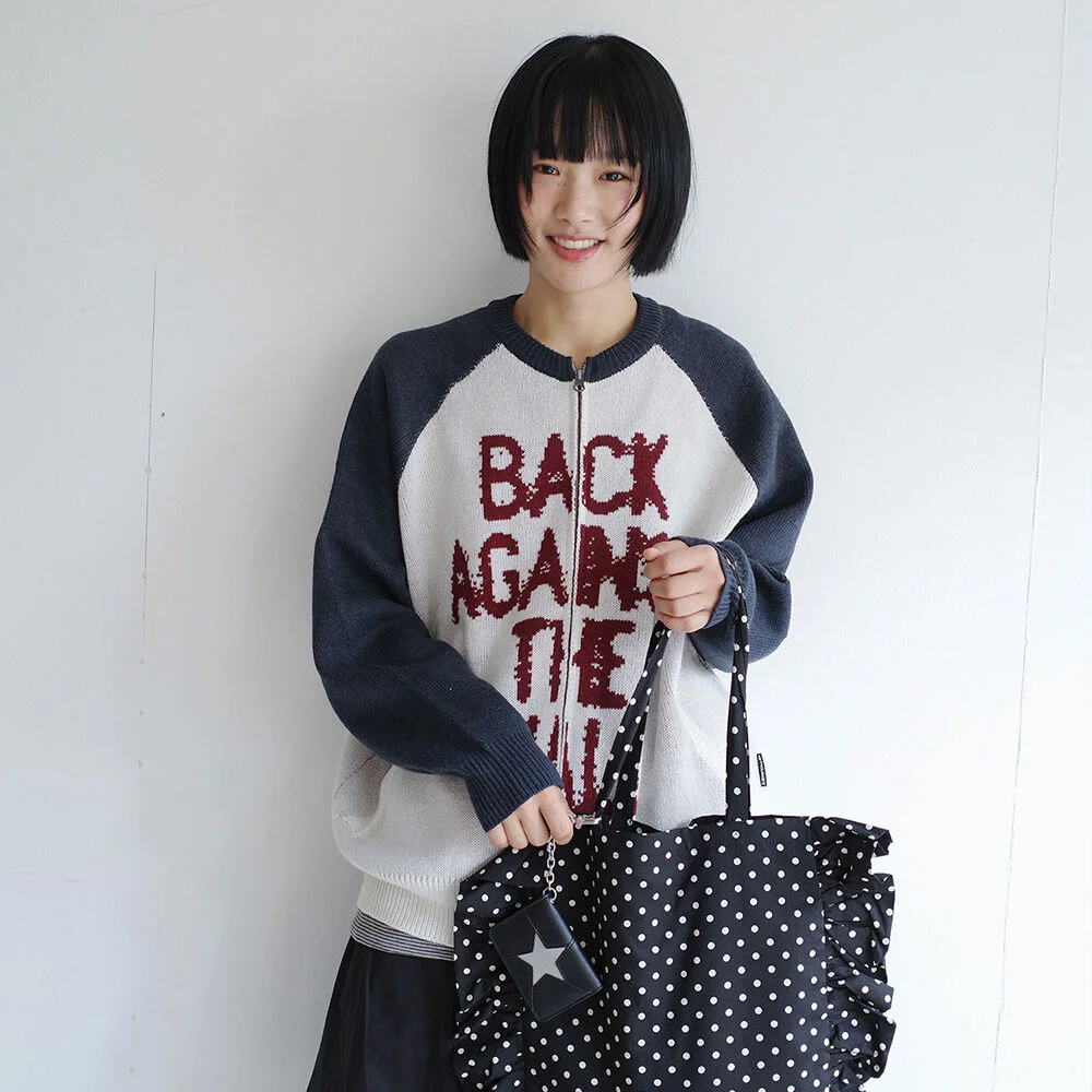 BAW RAGLAN ZIP UP KNIT_NAVY(IK2EFMK683A)
