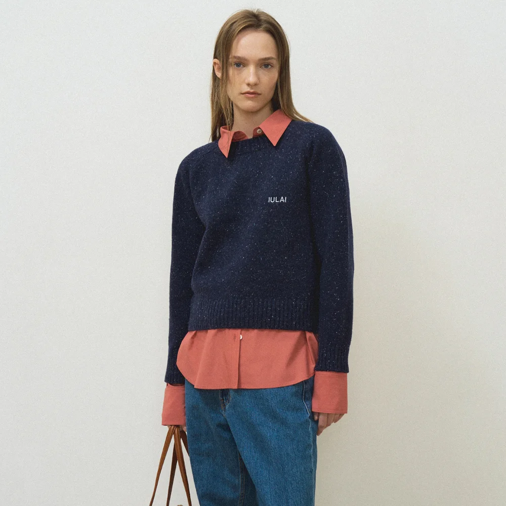 Popcorn teddy pullover Navy