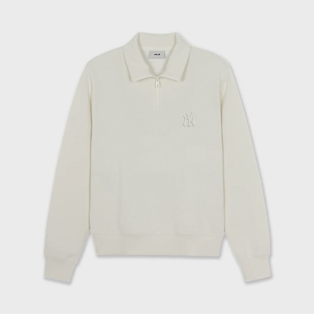 基本款 小標誌 半拉鏈 衛衣 NY (Cream)