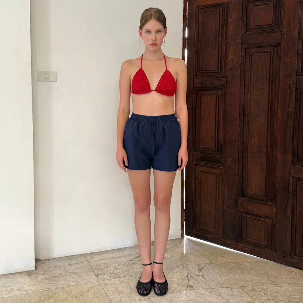 Basic Point Label Shorts (Navy)