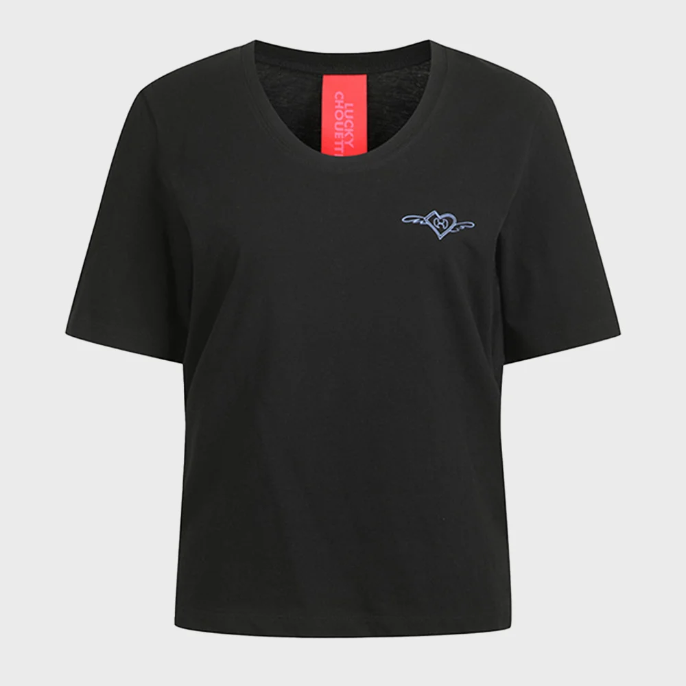 U-neck Slim-fit Short Sleeve T-shirts (black) LFTAX26310BKX