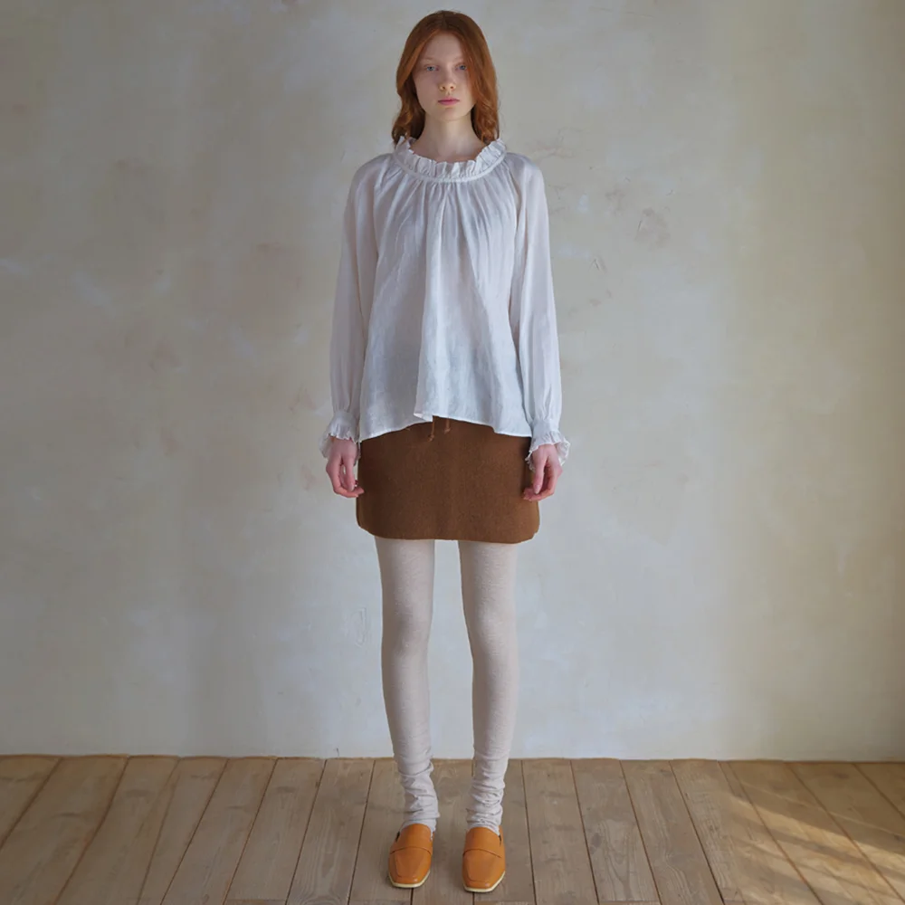 Wool pocket knit miniskirt