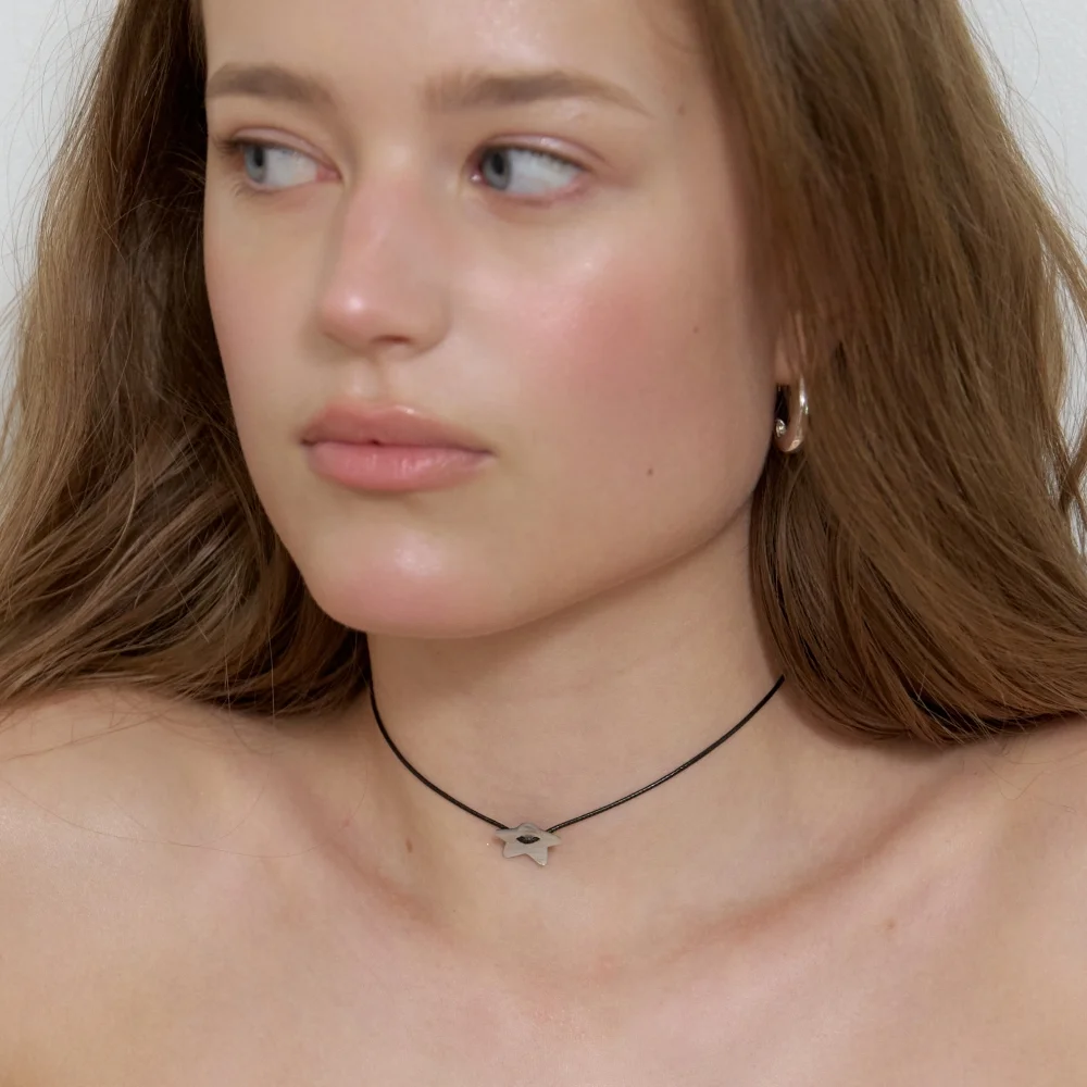 Shell Button Choker_Heart, Star (L262MNK050)