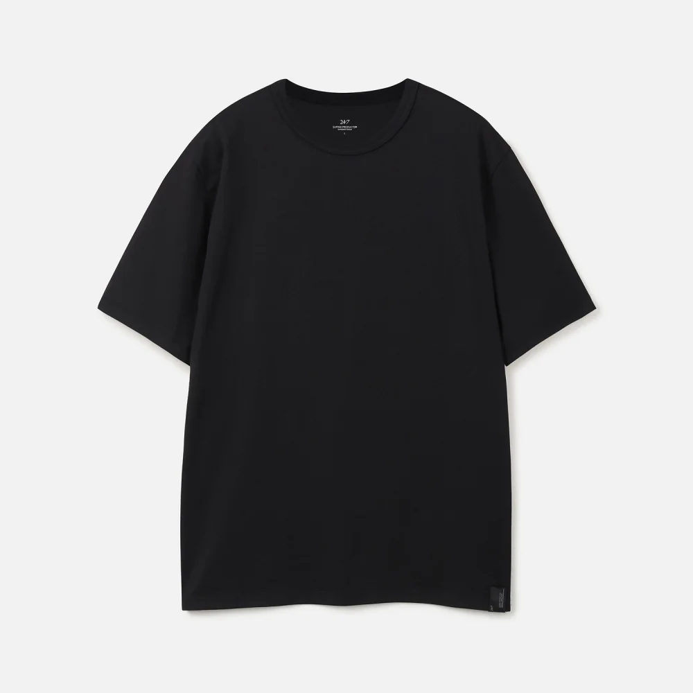 SUPIMA 40S ASKIN DOUBLENESS H/S TEE BLACK (247)