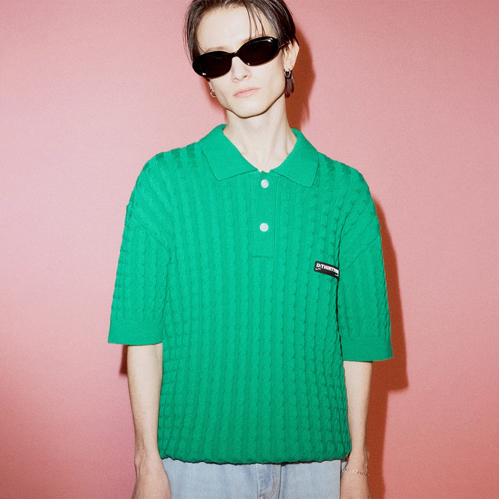 Hard Twist Cable Sweater (Bright Green)