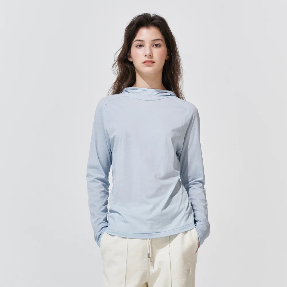 Sheer Hoodie Tee (Light Blue)