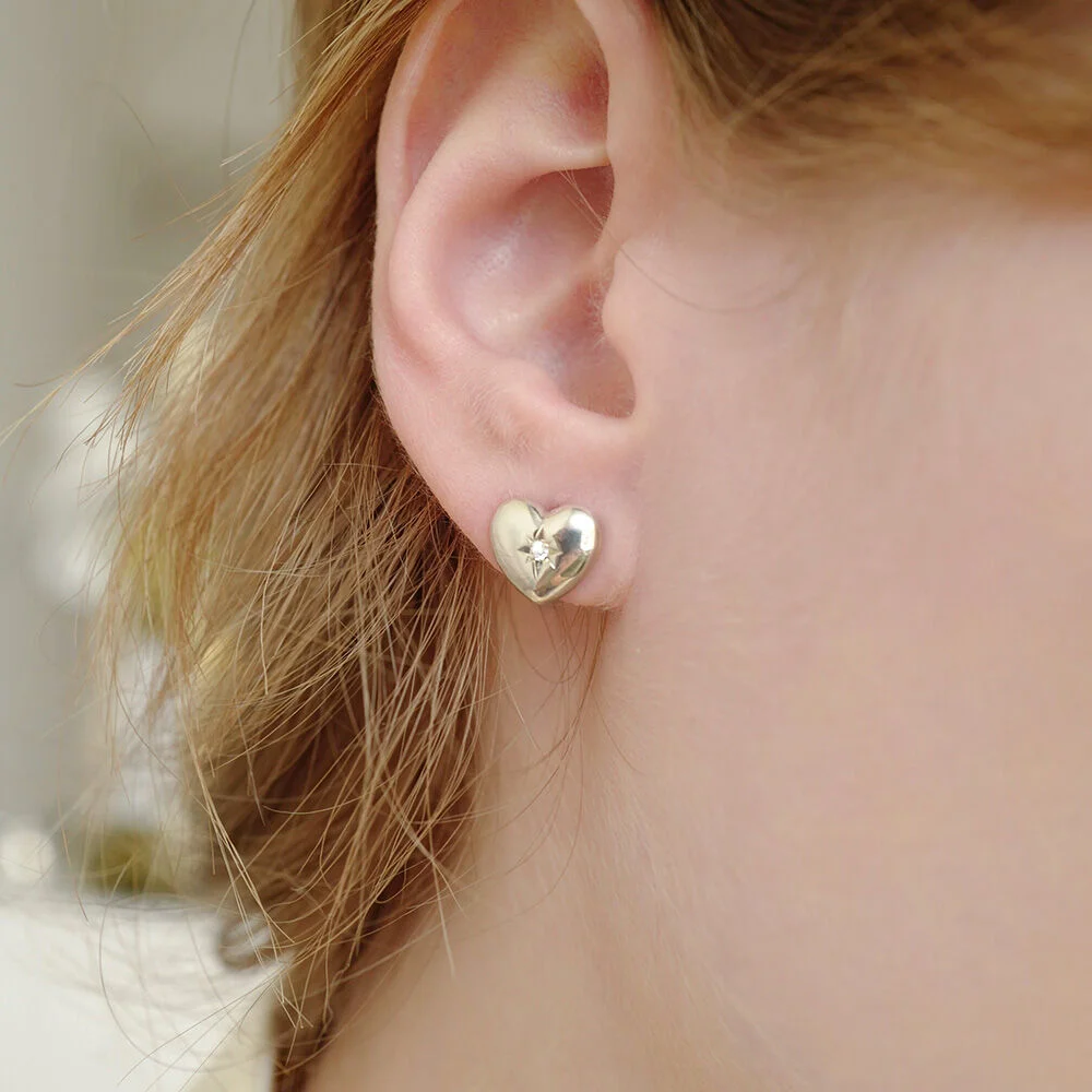 starry balloon heart earring