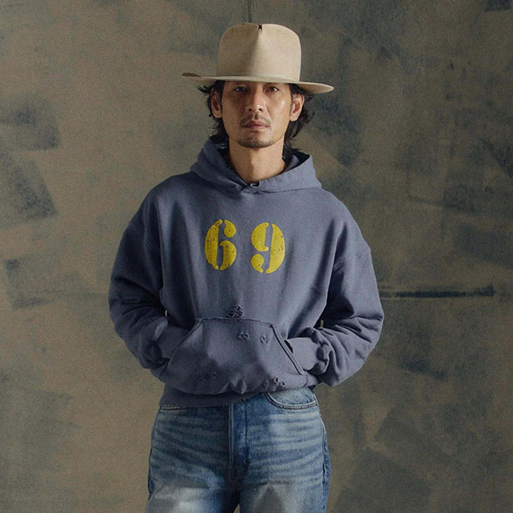 REVERSIBLE DOUBLE-FACED HOODIE (BLUE)