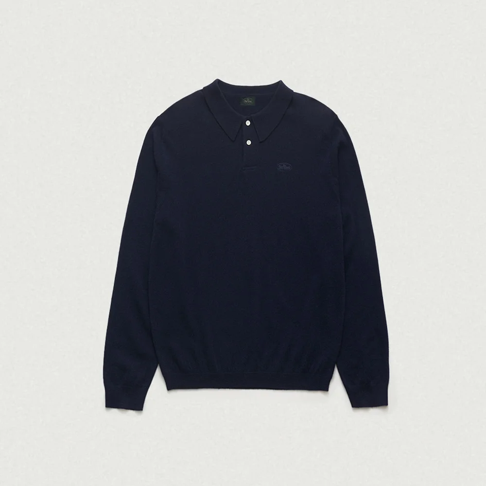 Oversized Cashmere Wimblyn Knit Polo Shirt_Navy