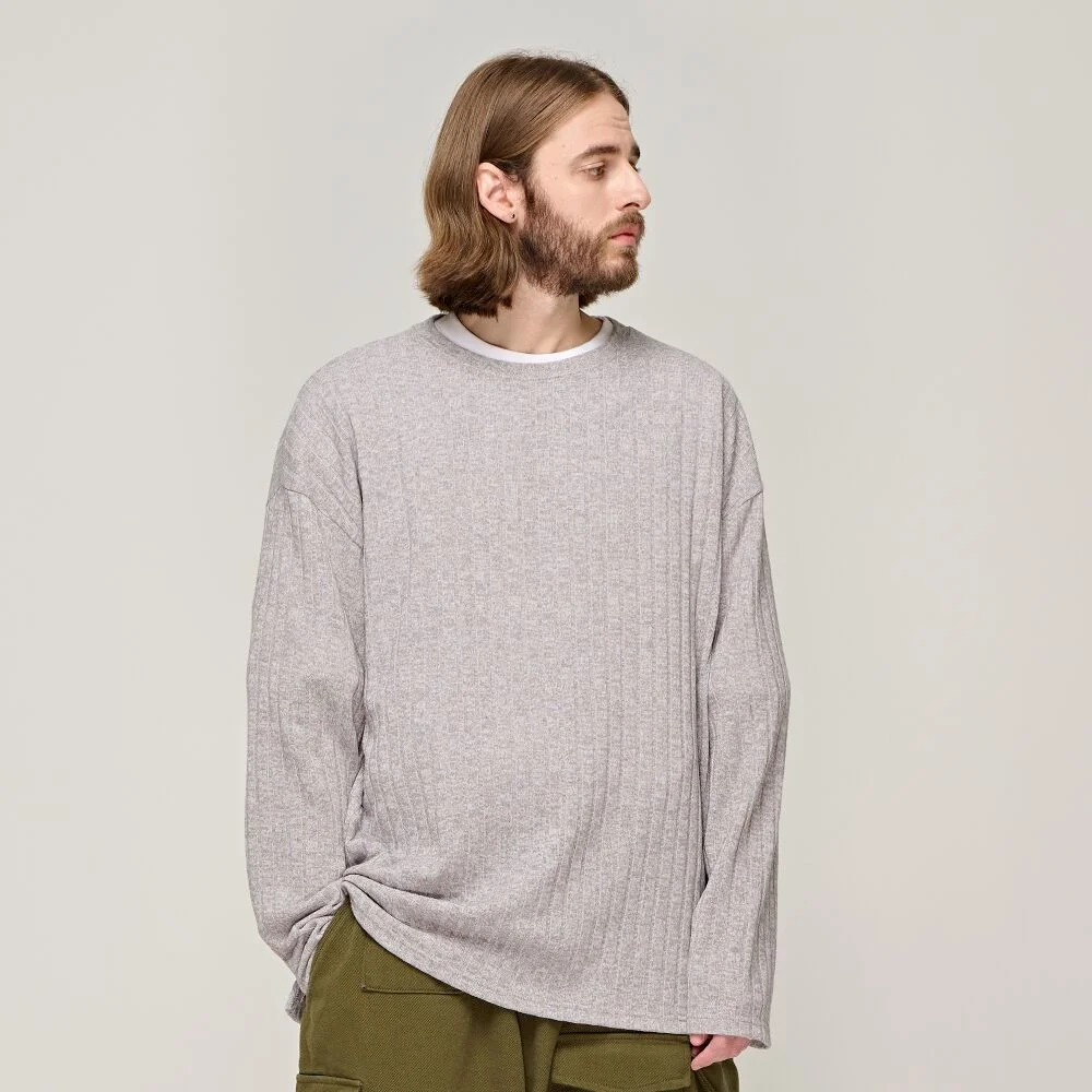 CB RIBBED ROUND OVER KNIT (GRAY)