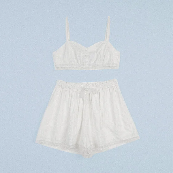 ROLAROLA HOME LACE HOMEWEAR SET OFF WHITE