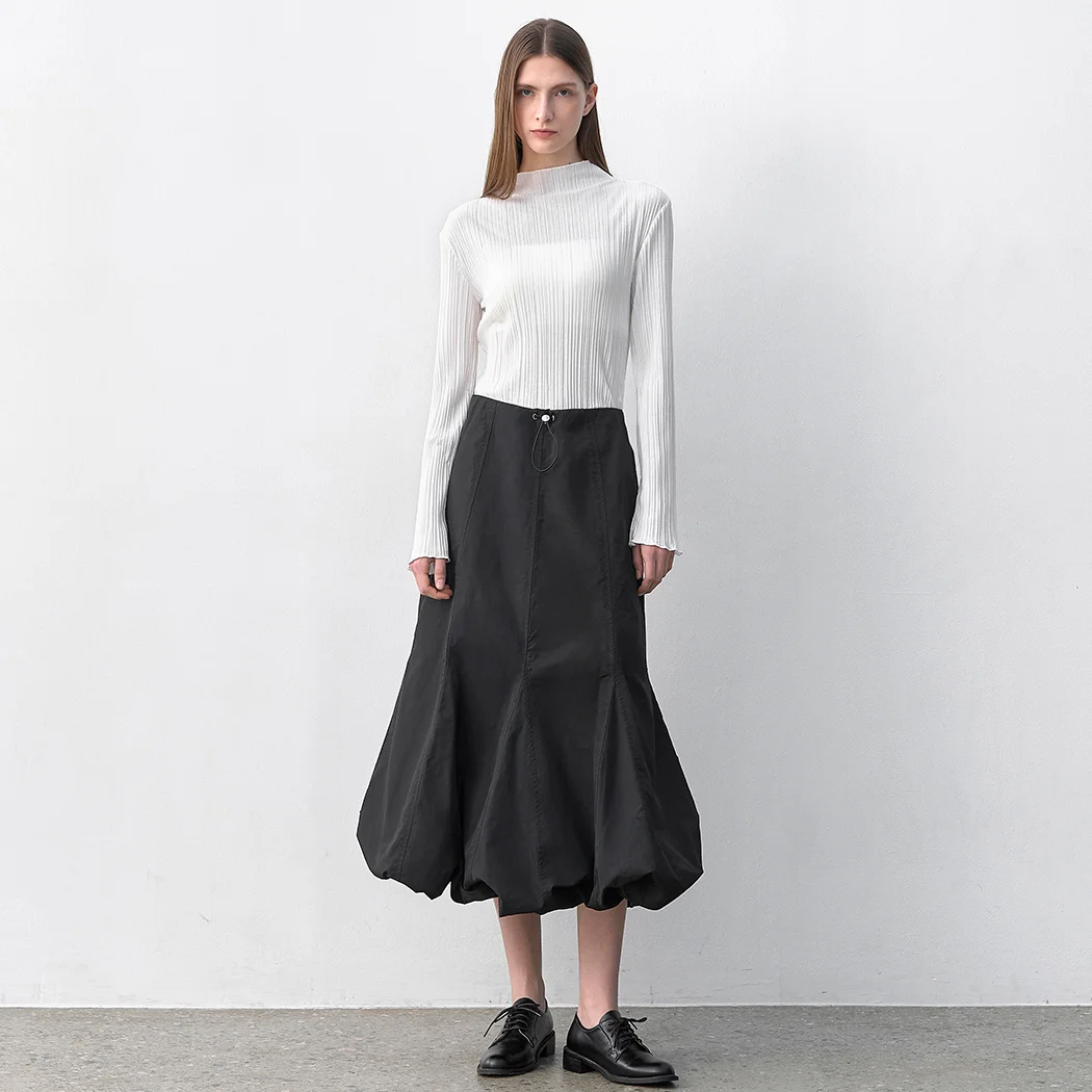 WAIST STRING SHIRRING SKIRT(SK-5002)_2Colors