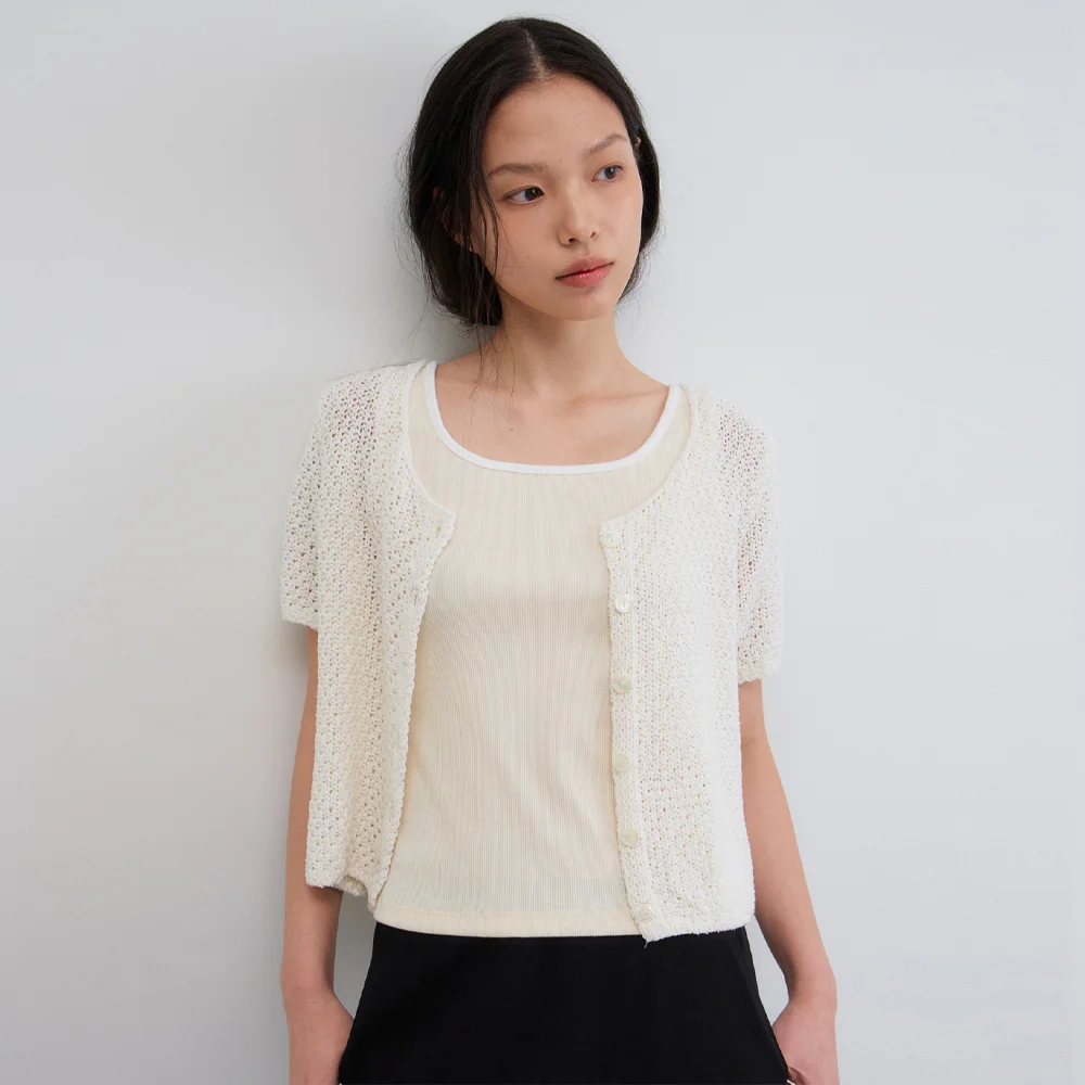 RAVE PUNCHING CARDIGAN_IVORY