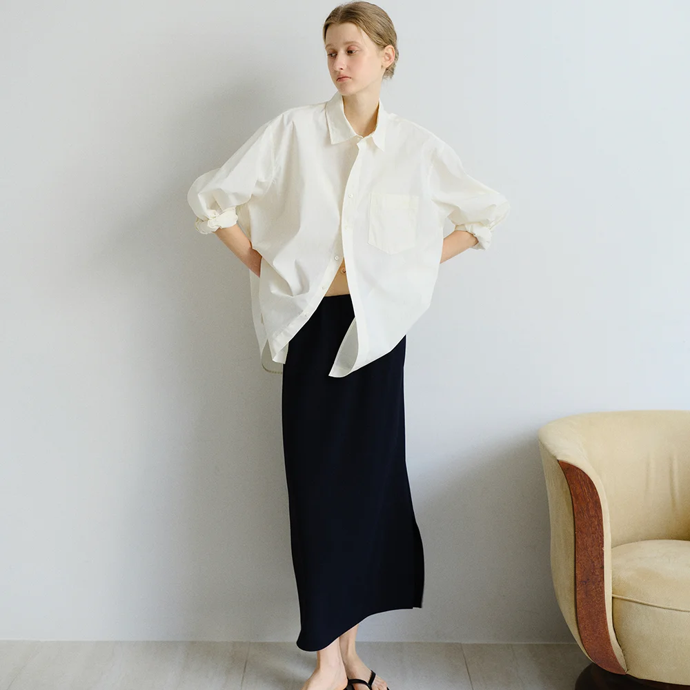 BIAS BAND LONG SKIRT_NAVY