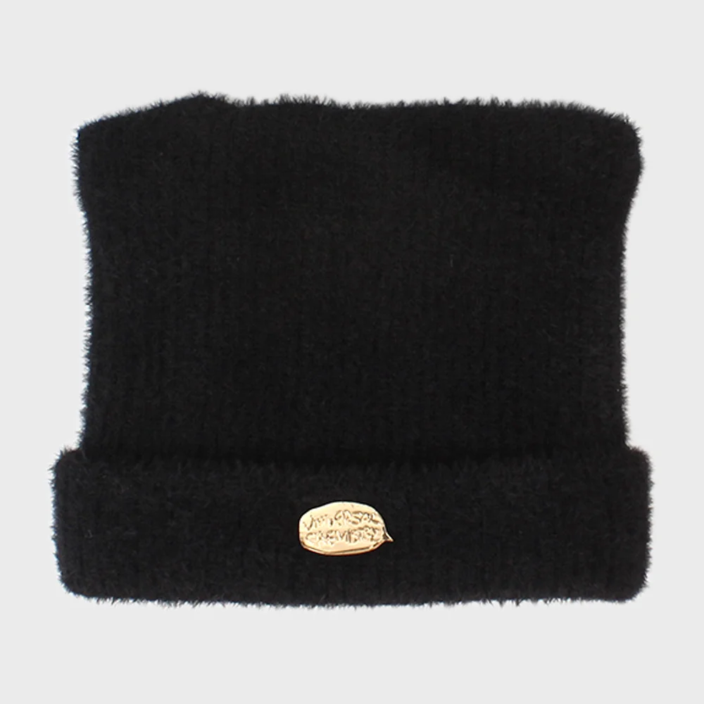 Cat Soft Fur Black Beanie 貓耳帽