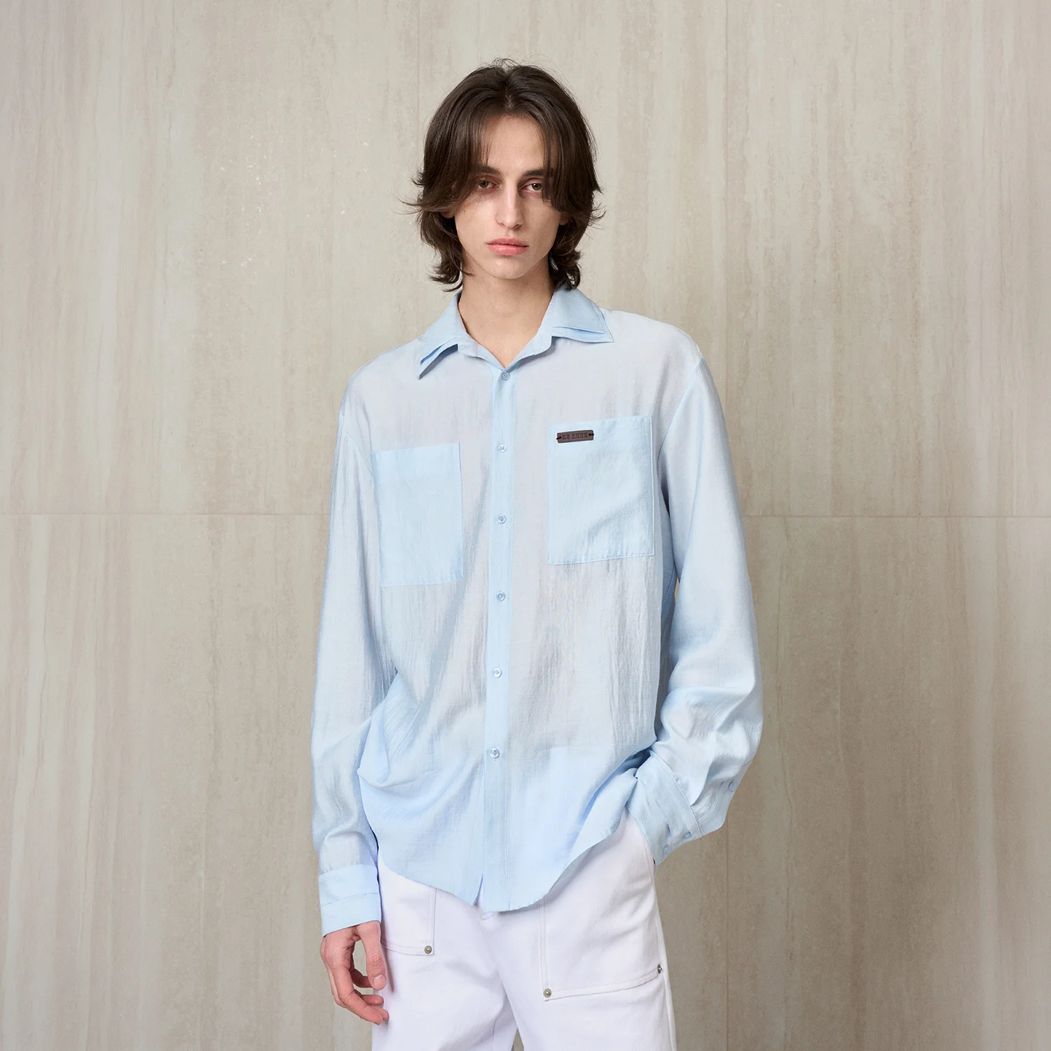 DOUBLE COLLAR SHEER SHIRT