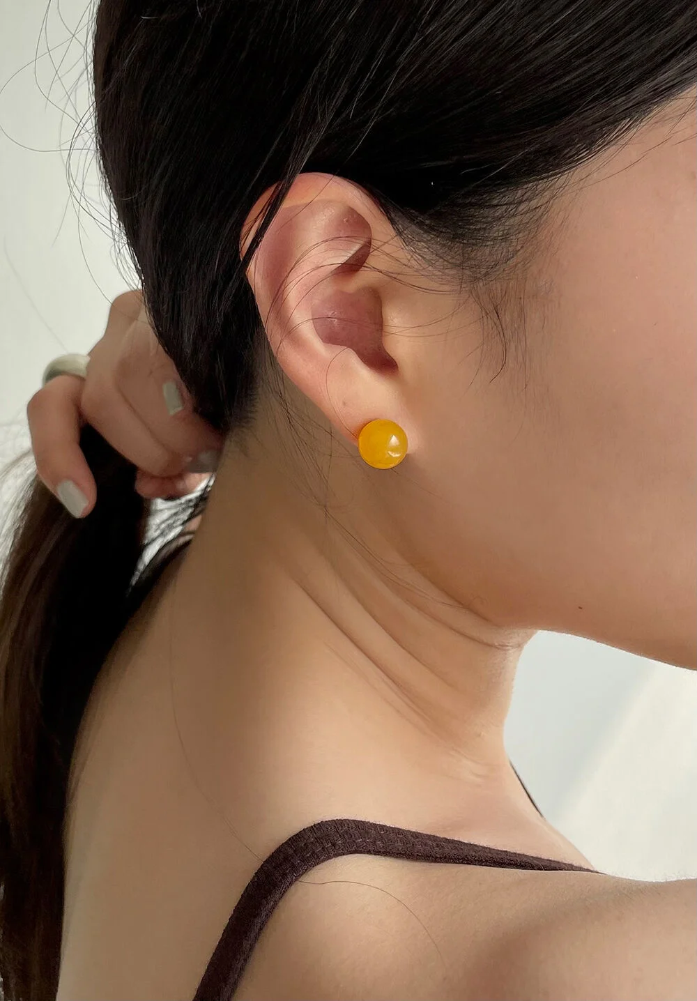 amber gemstone earring