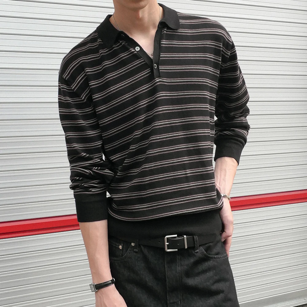 MUSE STRIPE POLO KNIT