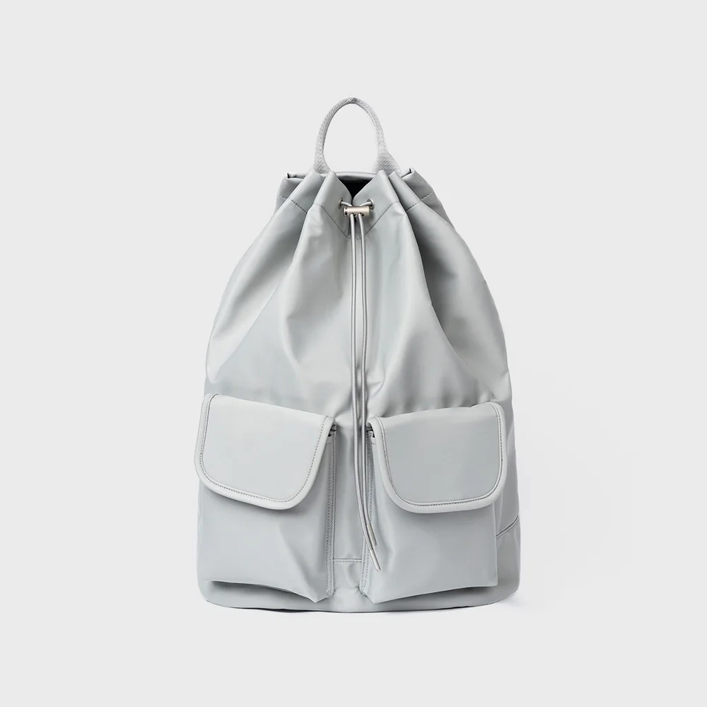 3WAY 2POCKET DRAWSTRING BAG (SILVER)