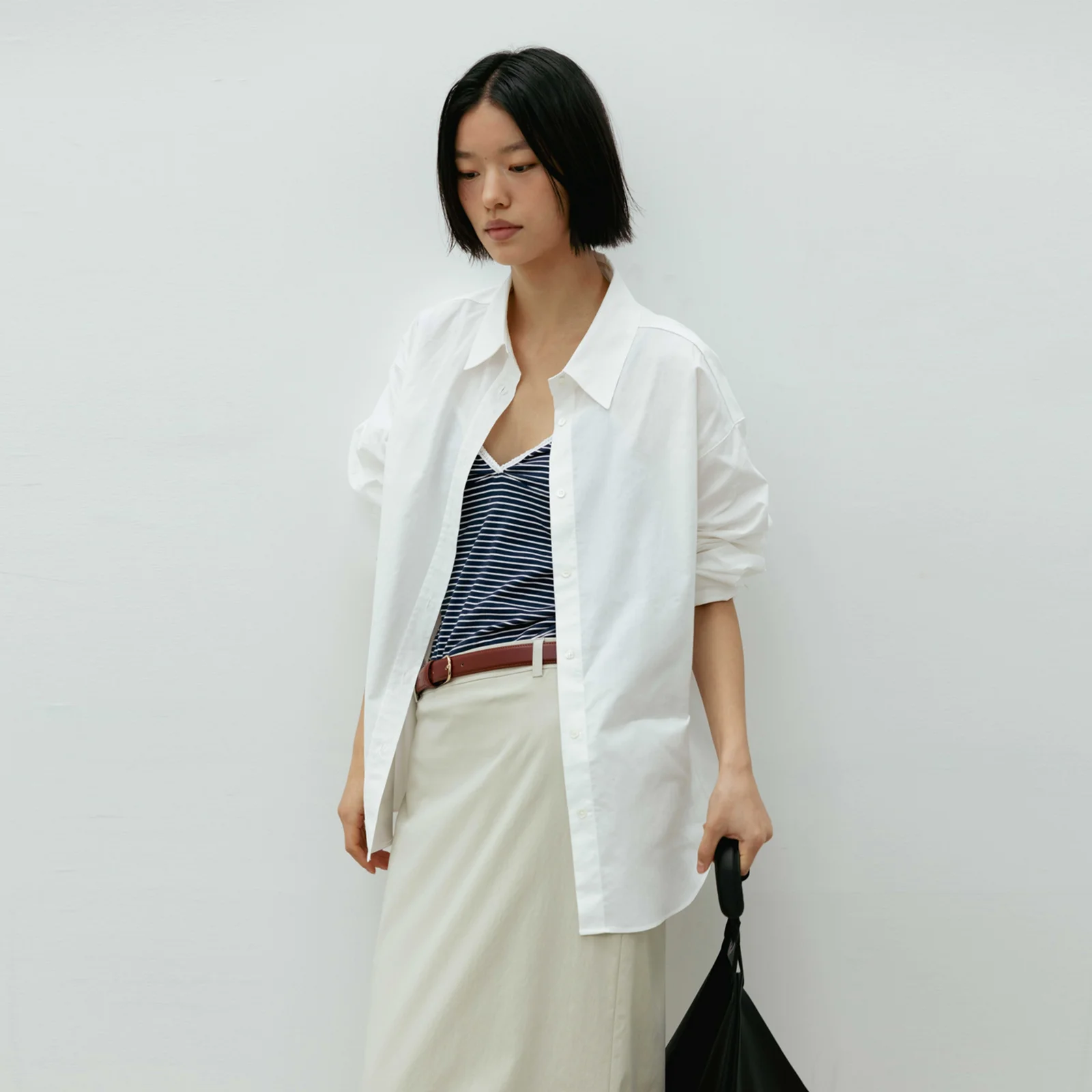 Back Shirring Shirt(Ivory)